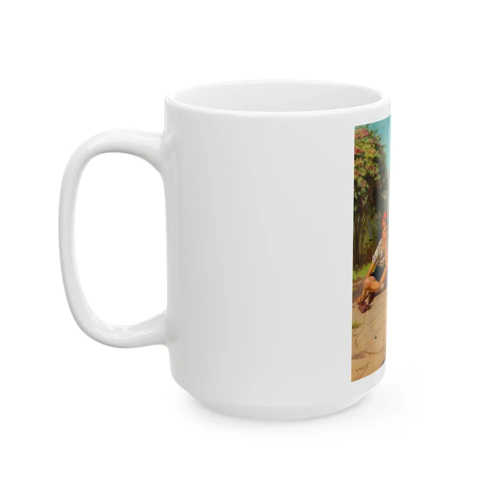 Granny's Playing Marbles - White Coffee Mug-Go Mug Yourself