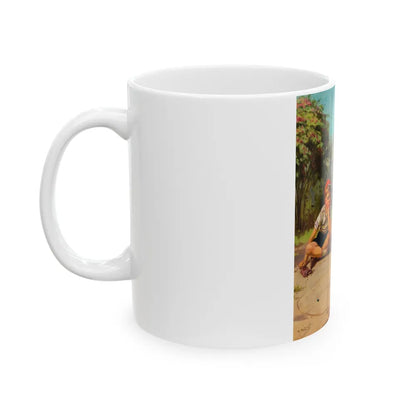 Granny's Playing Marbles - White Coffee Mug-Go Mug Yourself