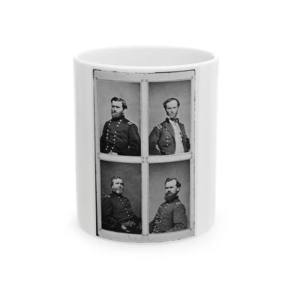 Grant, Sherman, Thomas, And Mcpherson (U.S. Civil War) White Coffee Mug-11oz-Go Mug Yourself