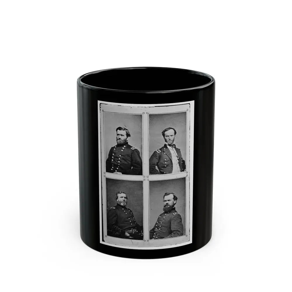Grant, Sherman, Thomas, And Mcpherson (U.S. Civil War) Black Coffee Mug 11oz - Go Mug Yourself
