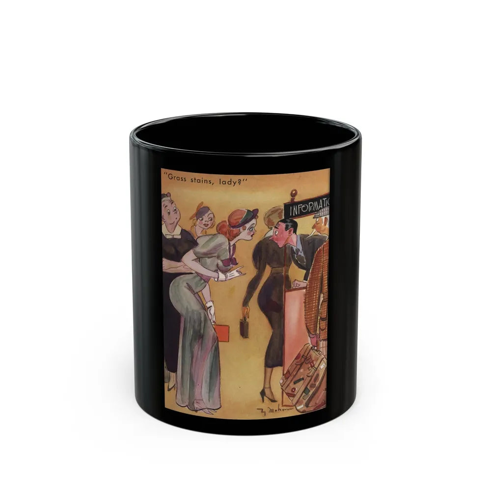 Grass stains, lady, Ballyhoo magazine, October 1937 - Black Coffee Mug-11oz-Go Mug Yourself