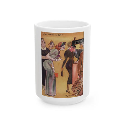 Grass stains, lady, Ballyhoo magazine, October 1937 - White Coffee Mug-15oz-Go Mug Yourself