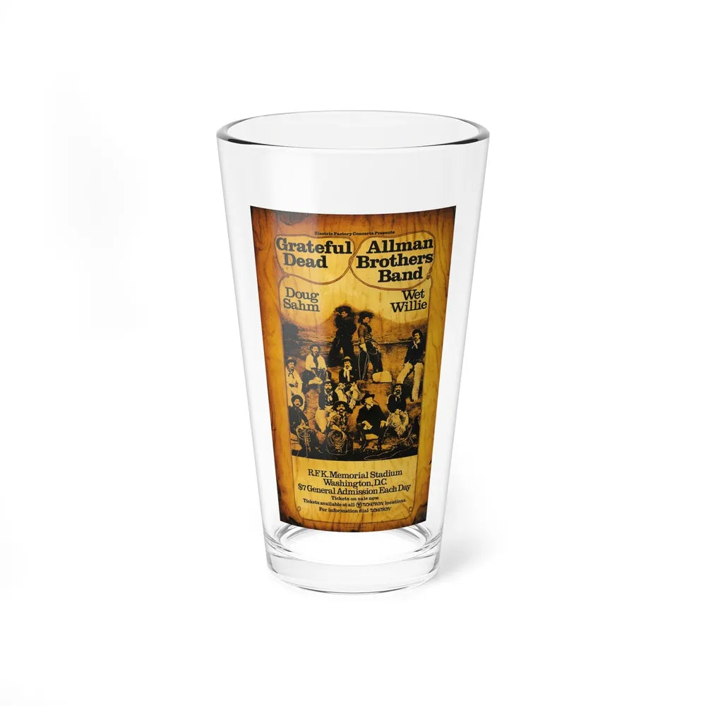 grateful dead , allman brothers band rfk memorial stadium 1973 (Music Poster) Pint Glass 16oz-16oz-Go Mug Yourself