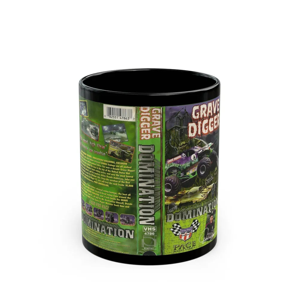 GRAVE DIGGER DOMINATION (VHS COVER) - Black Coffee Mug-11oz-Go Mug Yourself