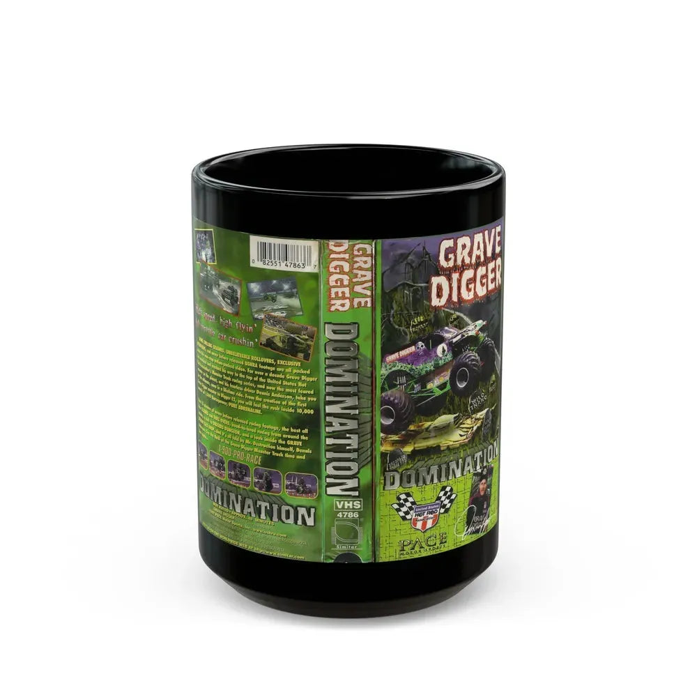 GRAVE DIGGER DOMINATION (VHS COVER) - Black Coffee Mug 15oz - Go Mug Yourself