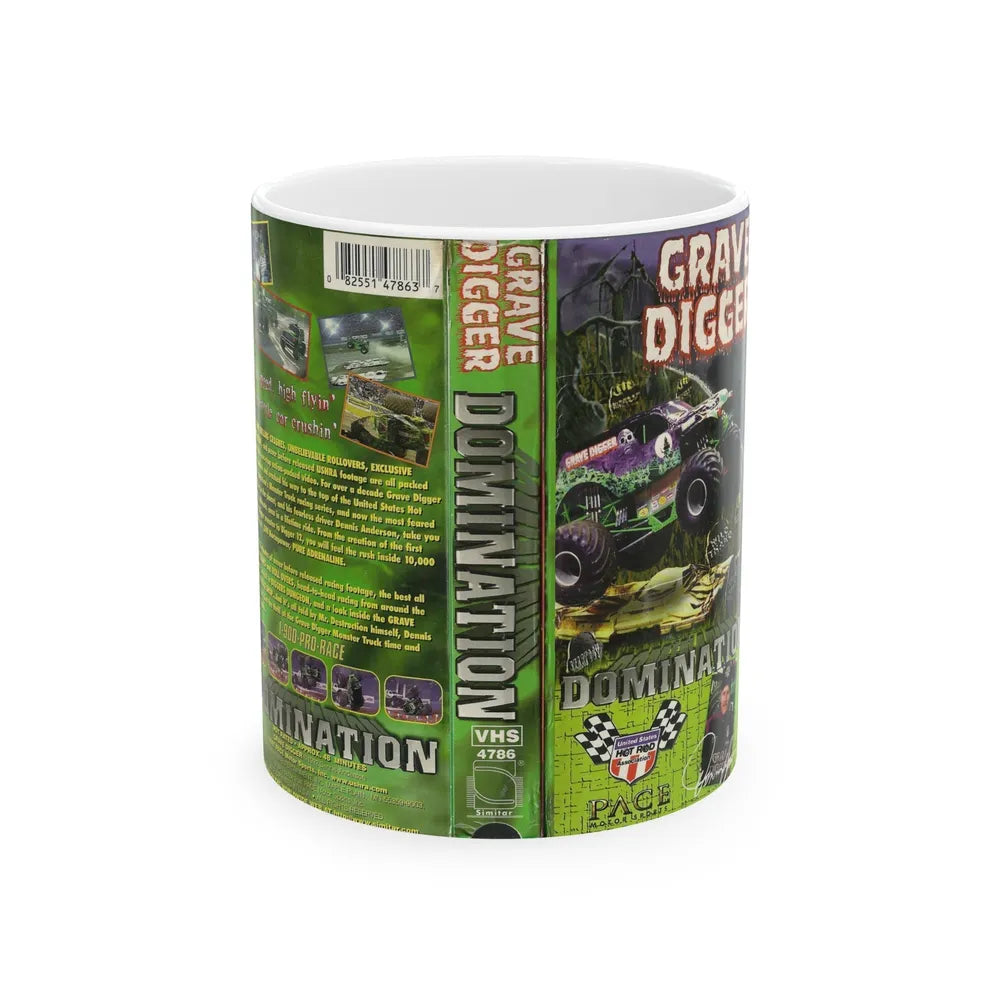 GRAVE DIGGER DOMINATION (VHS COVER) - White Coffee Mug-11oz-Go Mug Yourself