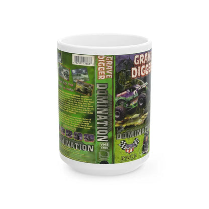 GRAVE DIGGER DOMINATION (VHS COVER) - White Coffee Mug-15oz-Go Mug Yourself