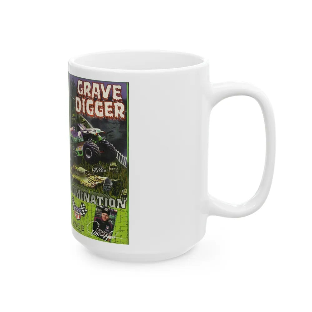 GRAVE DIGGER DOMINATION (VHS COVER) - White Coffee Mug-Go Mug Yourself