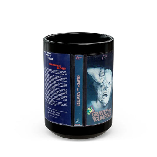 GRAVE OF THE VAMPIRE UNICORN VIDEO (VHS COVER) - Black Coffee Mug-15oz-Go Mug Yourself