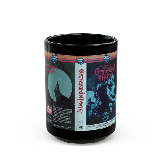 GRAVEYARD OF HORROR (VHS COVER) - Black Coffee Mug-15oz-Go Mug Yourself