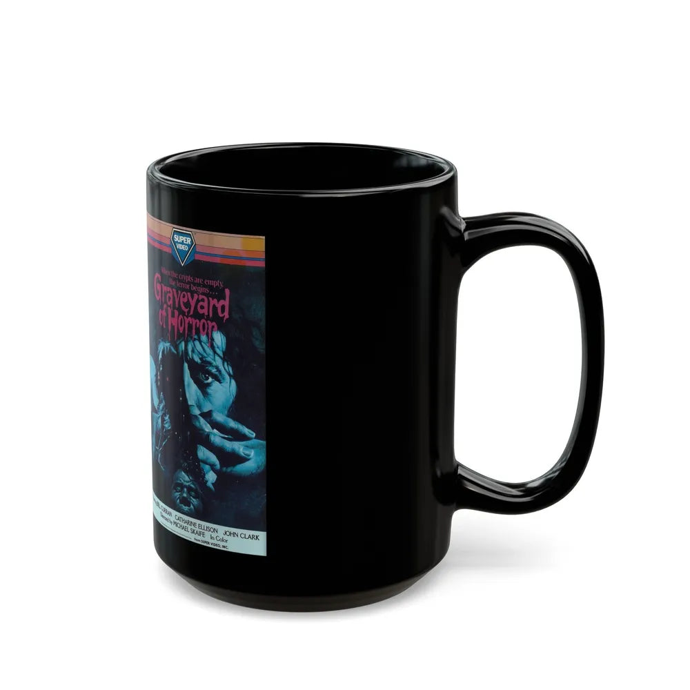 GRAVEYARD OF HORROR (VHS COVER) - Black Coffee Mug-Go Mug Yourself