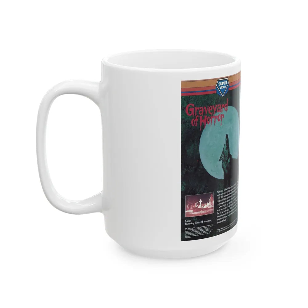 GRAVEYARD OF HORROR (VHS COVER) - White Coffee Mug-Go Mug Yourself