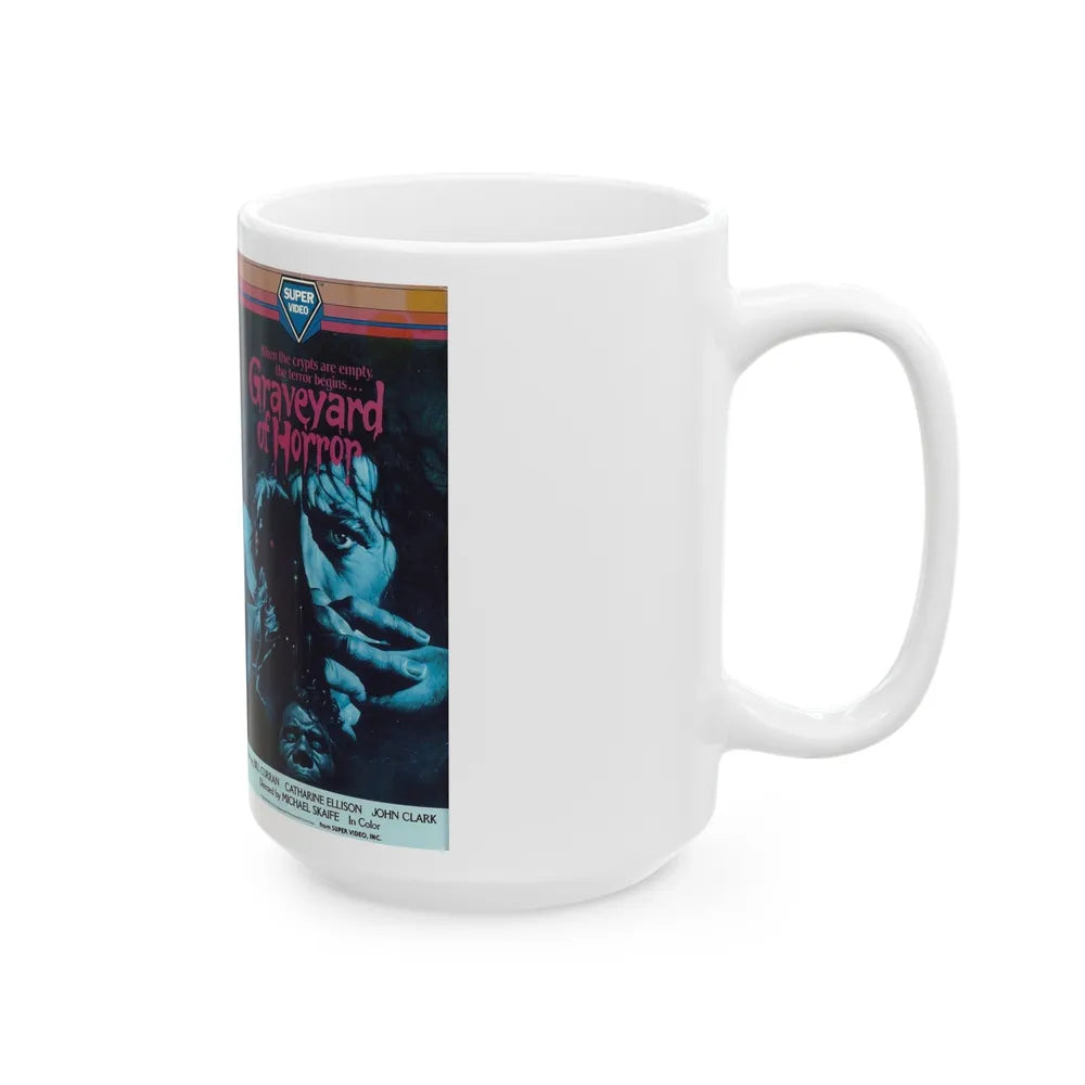 GRAVEYARD OF HORROR (VHS COVER) - White Coffee Mug-Go Mug Yourself