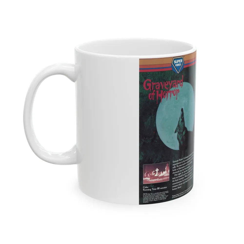 GRAVEYARD OF HORROR (VHS COVER) - White Coffee Mug-Go Mug Yourself