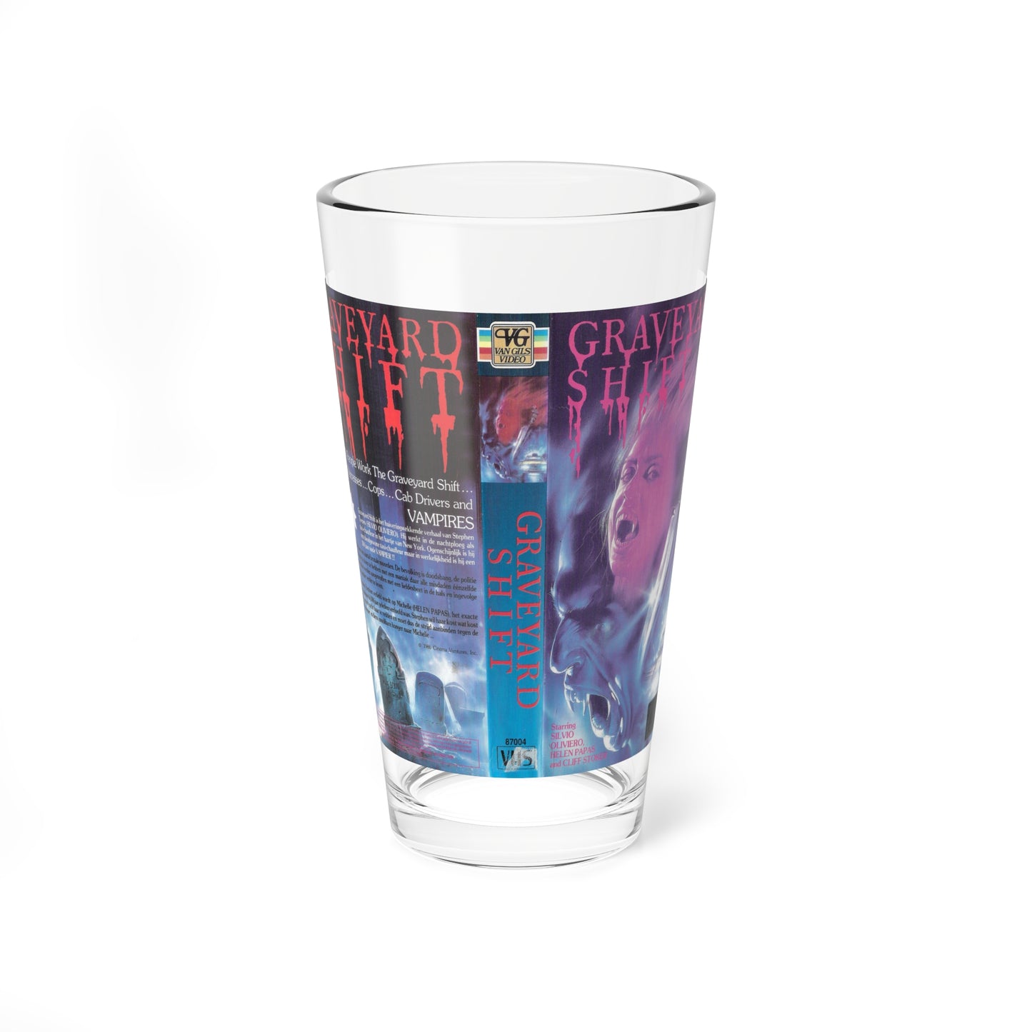 GRAVEYARD SHIFT CVG (VHS COVER) Pint Glass 16oz-16oz-Go Mug Yourself