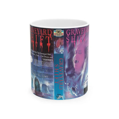 GRAVEYARD SHIFT CVG (VHS COVER) - White Coffee Mug 11oz - Go Mug Yourself