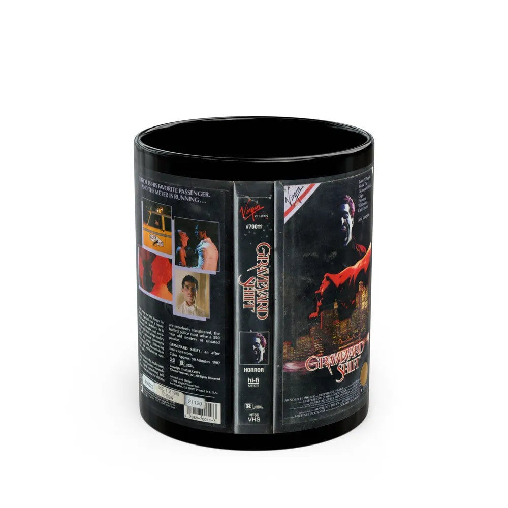 GRAVEYARD SHIFT (VHS COVER) - Black Coffee Mug-11oz-Go Mug Yourself