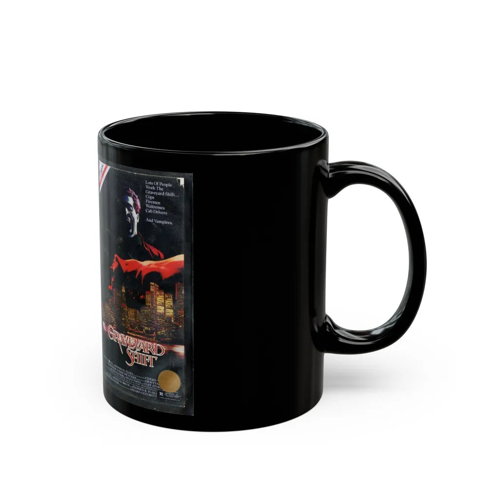 GRAVEYARD SHIFT (VHS COVER) - Black Coffee Mug-Go Mug Yourself