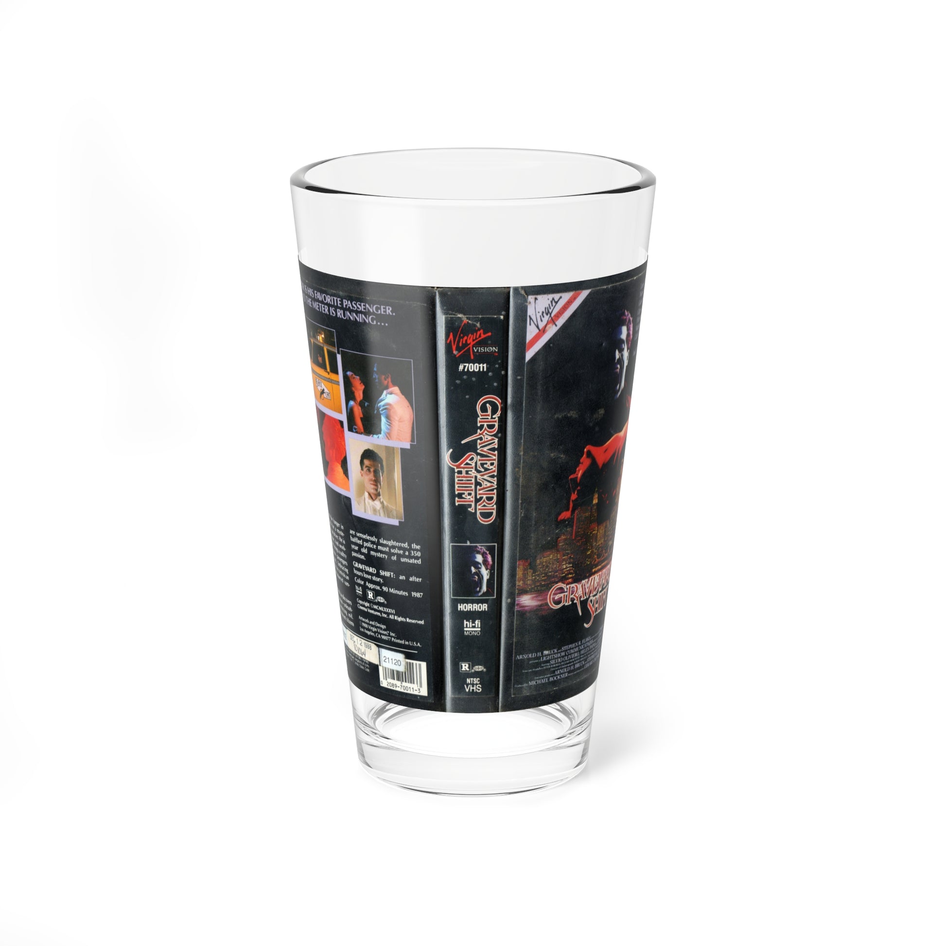 GRAVEYARD SHIFT (VHS COVER) Pint Glass 16oz-16oz-Go Mug Yourself