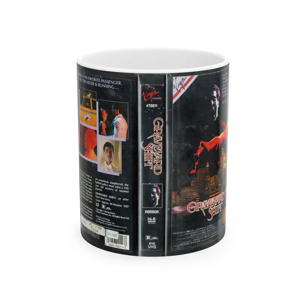 GRAVEYARD SHIFT (VHS COVER) - White Coffee Mug-11oz-Go Mug Yourself