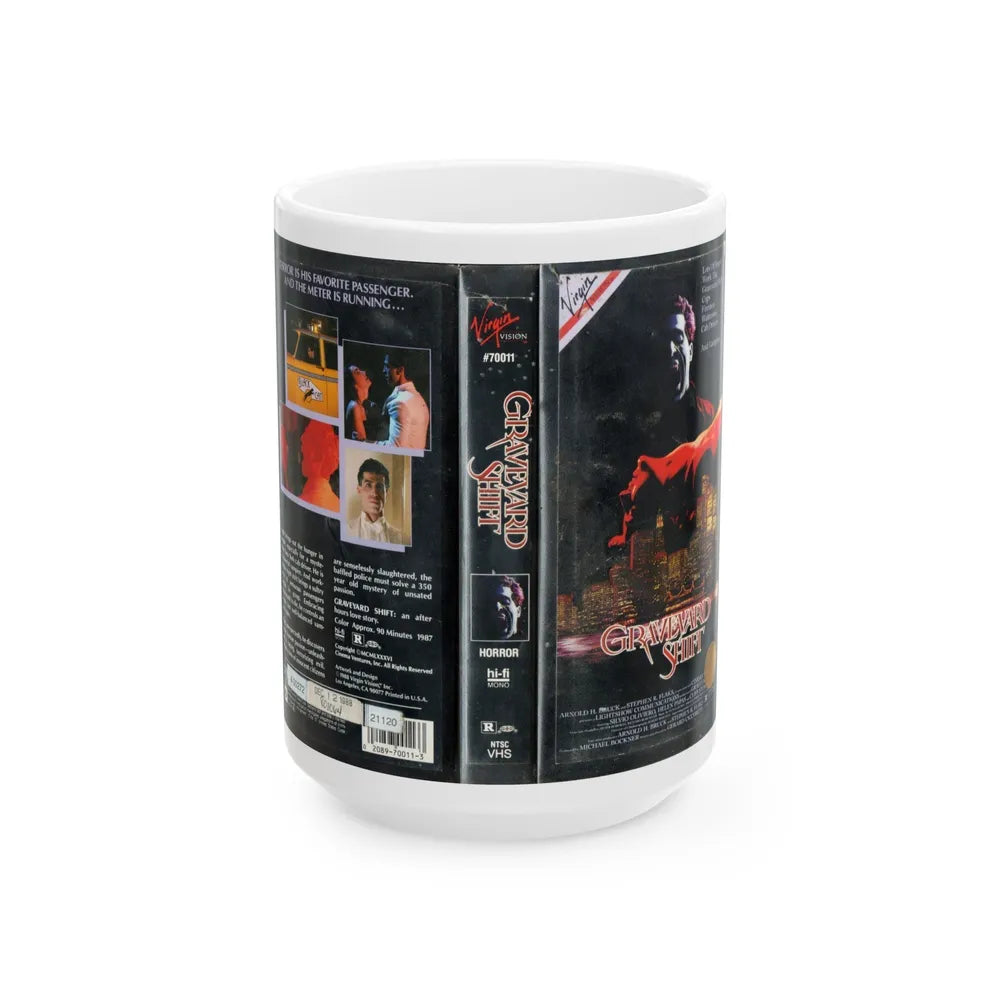 GRAVEYARD SHIFT (VHS COVER) - White Coffee Mug-15oz-Go Mug Yourself