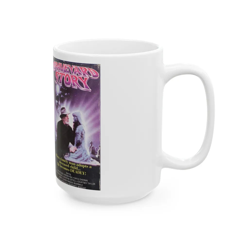 Graveyard Story (VHS COVER) - White Coffee Mug-Go Mug Yourself