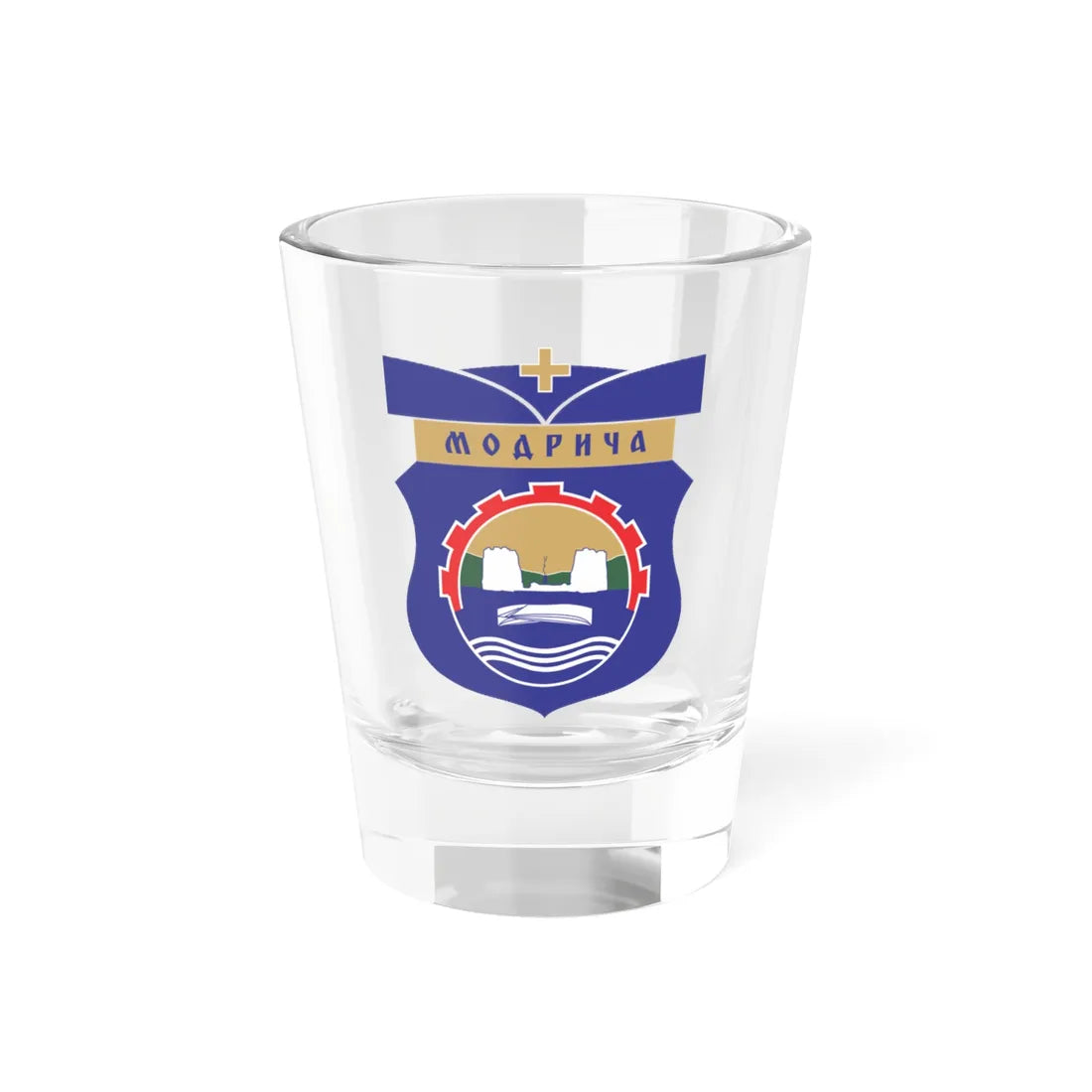 Grb Modriče (Bosnia and Herzegovina) (Coat of Arms) Shot Glass 1.5oz 1.5oz - Go Mug Yourself