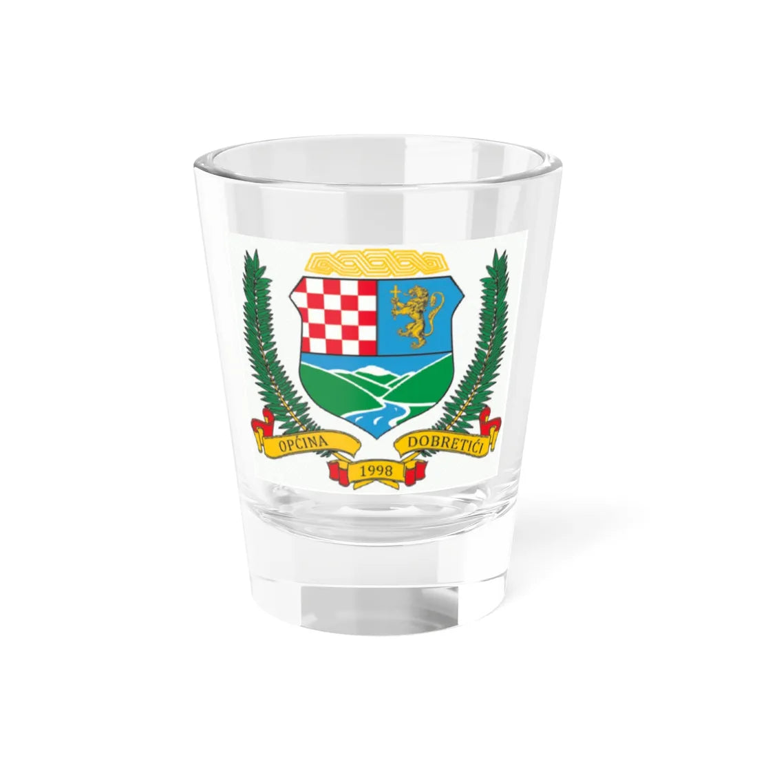Grb općine Dobretići (Bosnia and Herzegovina) (Coat of Arms) Shot Glass 1.5oz 1.5oz - Go Mug Yourself
