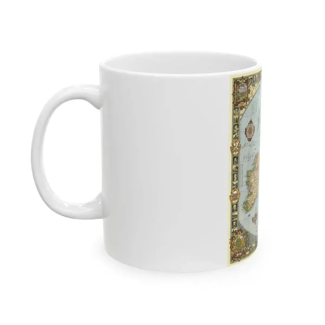 Great Britain - A Modern Pilgrim's Map (1937) (Map) White Coffee Mug - Go Mug Yourself