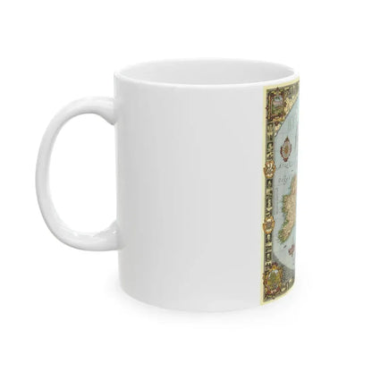 Great Britain - A Modern Pilgrim's Map (1937) (Map) White Coffee Mug - Go Mug Yourself