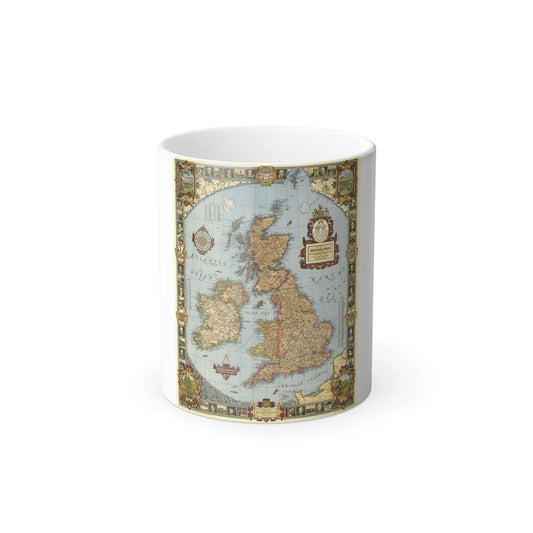 Great Britain - A Modern Pilgrim's Map (1937) (Map) Color Changing Mug 11oz-Go Mug Yourself