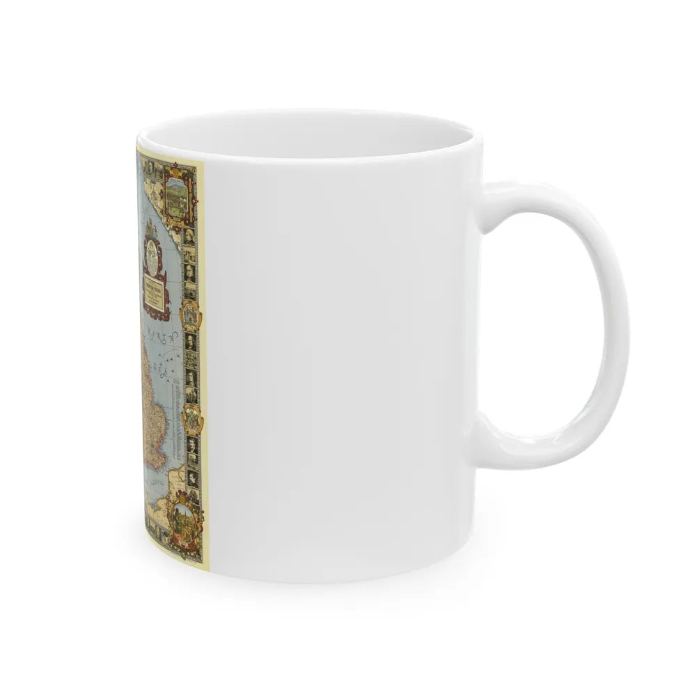 Great Britain - A Modern Pilgrim's Map (1937) (Map) White Coffee Mug-Go Mug Yourself