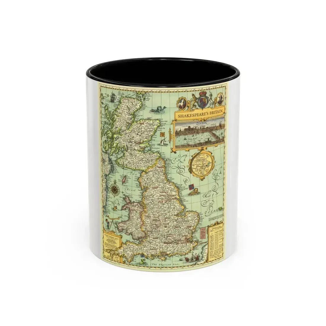 Great Britain - Shakespeare's (1964) (Map) Accent Coffee Mug 11oz Black - Go Mug Yourself