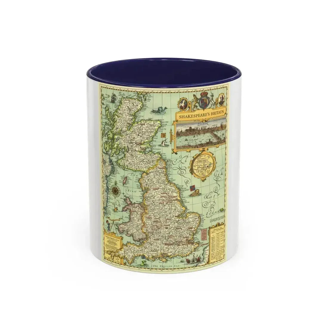 Great Britain - Shakespeare's (1964) (Map) Accent Coffee Mug 11oz Navy - Go Mug Yourself