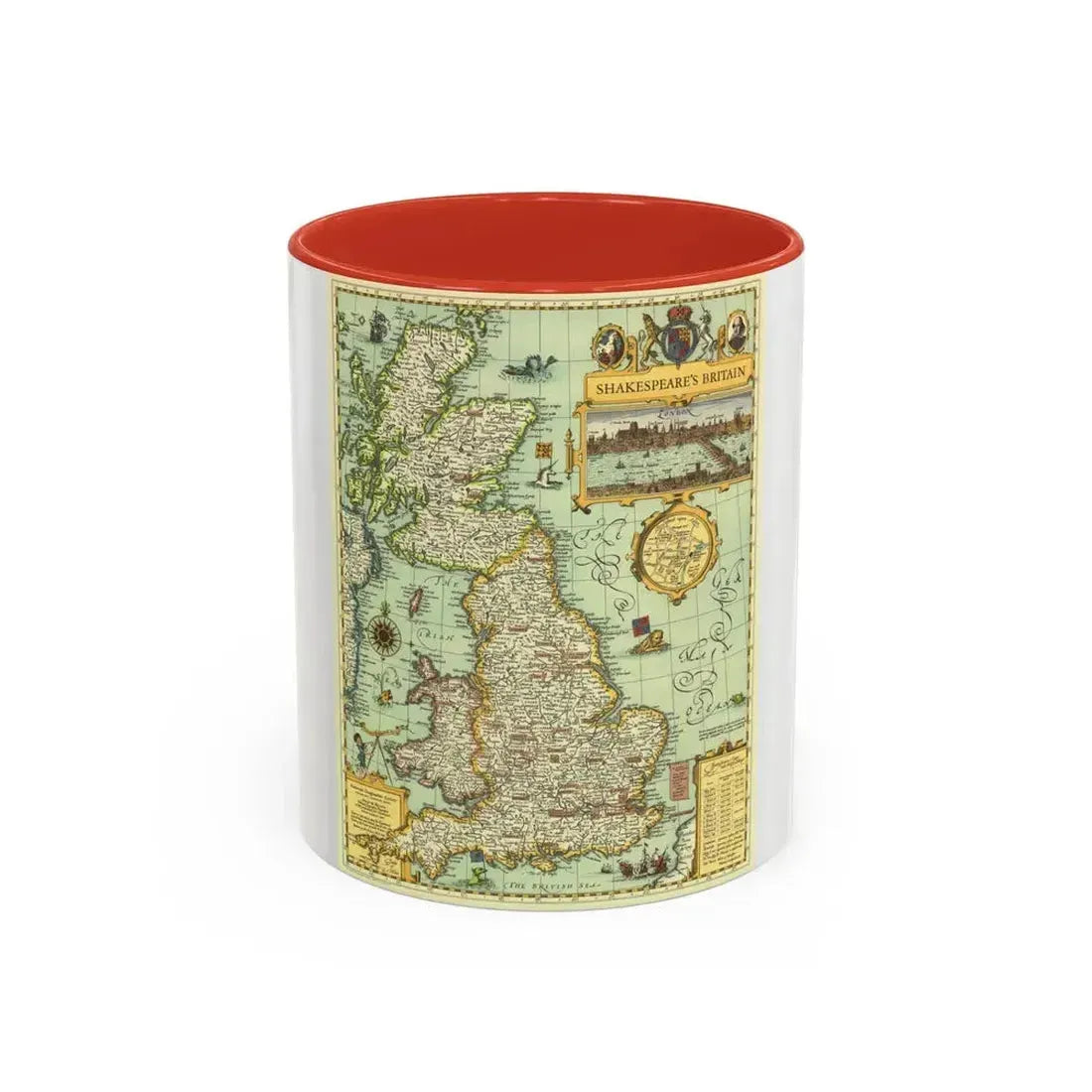 Great Britain - Shakespeare's (1964) (Map) Accent Coffee Mug 11oz Red - Go Mug Yourself