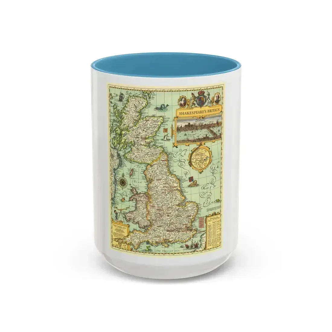 Great Britain - Shakespeare's (1964) (Map) Accent Coffee Mug 15oz Light Blue - Go Mug Yourself