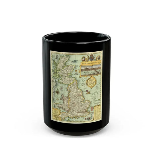 Great Britain - Shakespeare's (1964) (Map) Black Coffee Mug 15oz - Go Mug Yourself