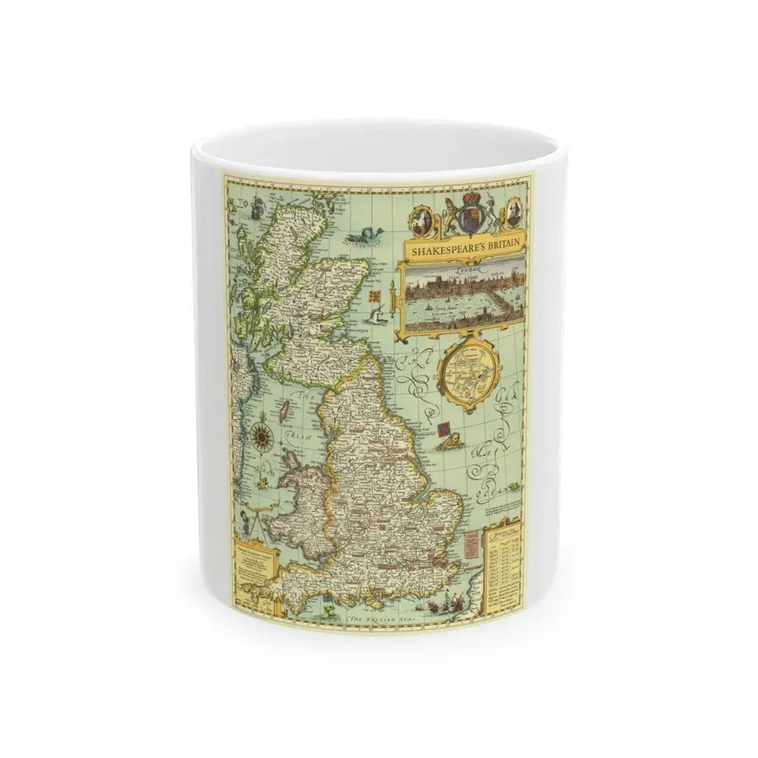 Great Britain - Shakespeare's (1964) (Map) White Coffee Mug 11oz - Go Mug Yourself