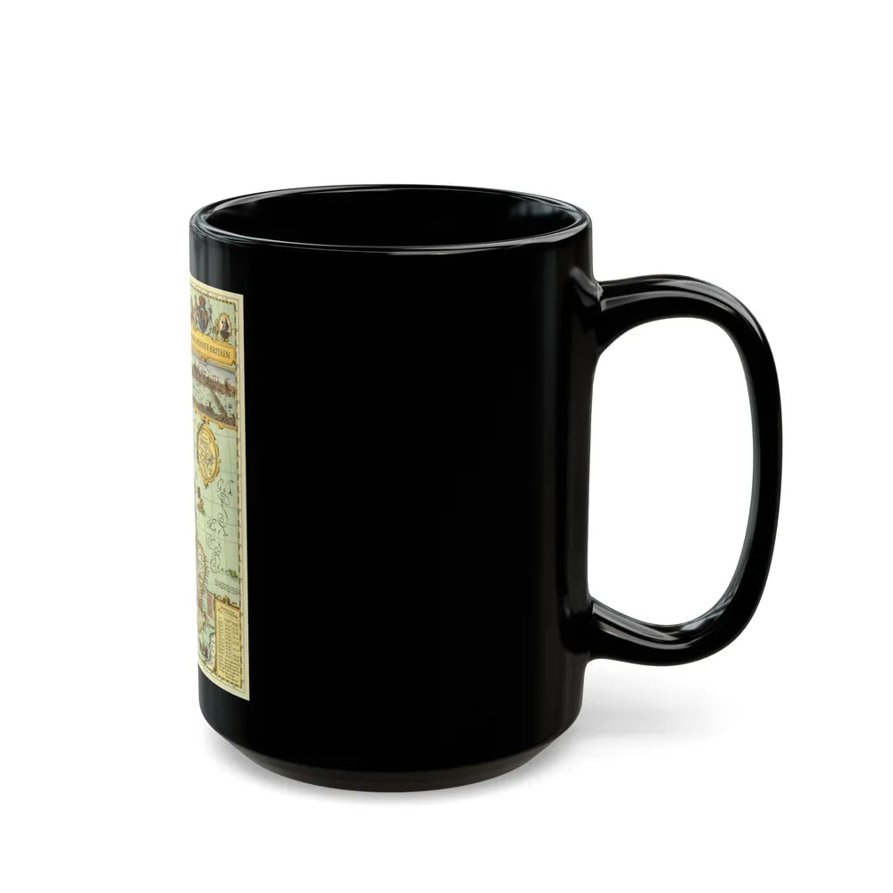 Great Britain - Shakespeare's (1964) (Map) Black Coffee Mug-Go Mug Yourself