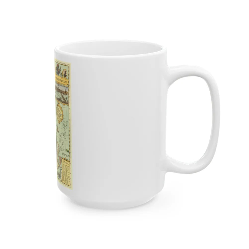 Great Britain - Shakespeare's (1964) (Map) White Coffee Mug-Go Mug Yourself