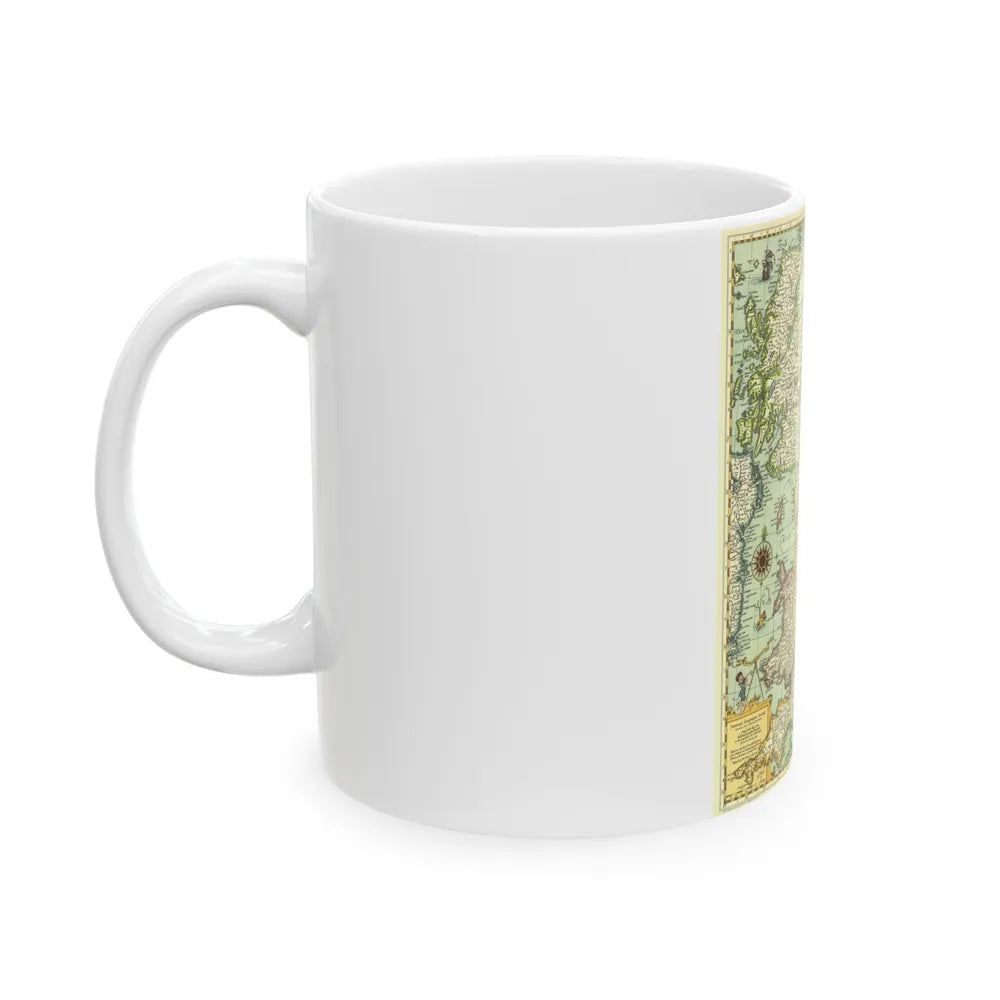 Great Britain - Shakespeare's (1964) (Map) White Coffee Mug-Go Mug Yourself