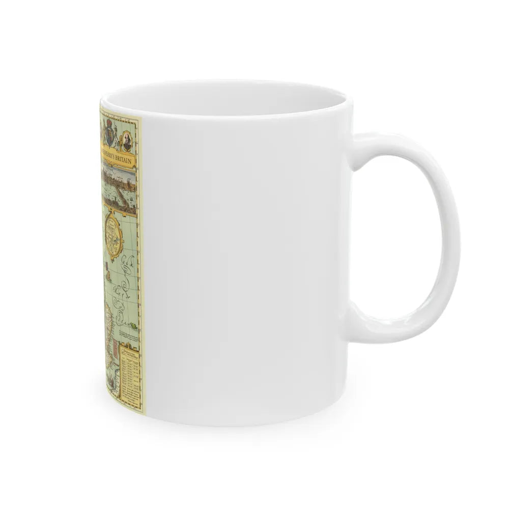 Great Britain - Shakespeare's (1964) (Map) White Coffee Mug-Go Mug Yourself