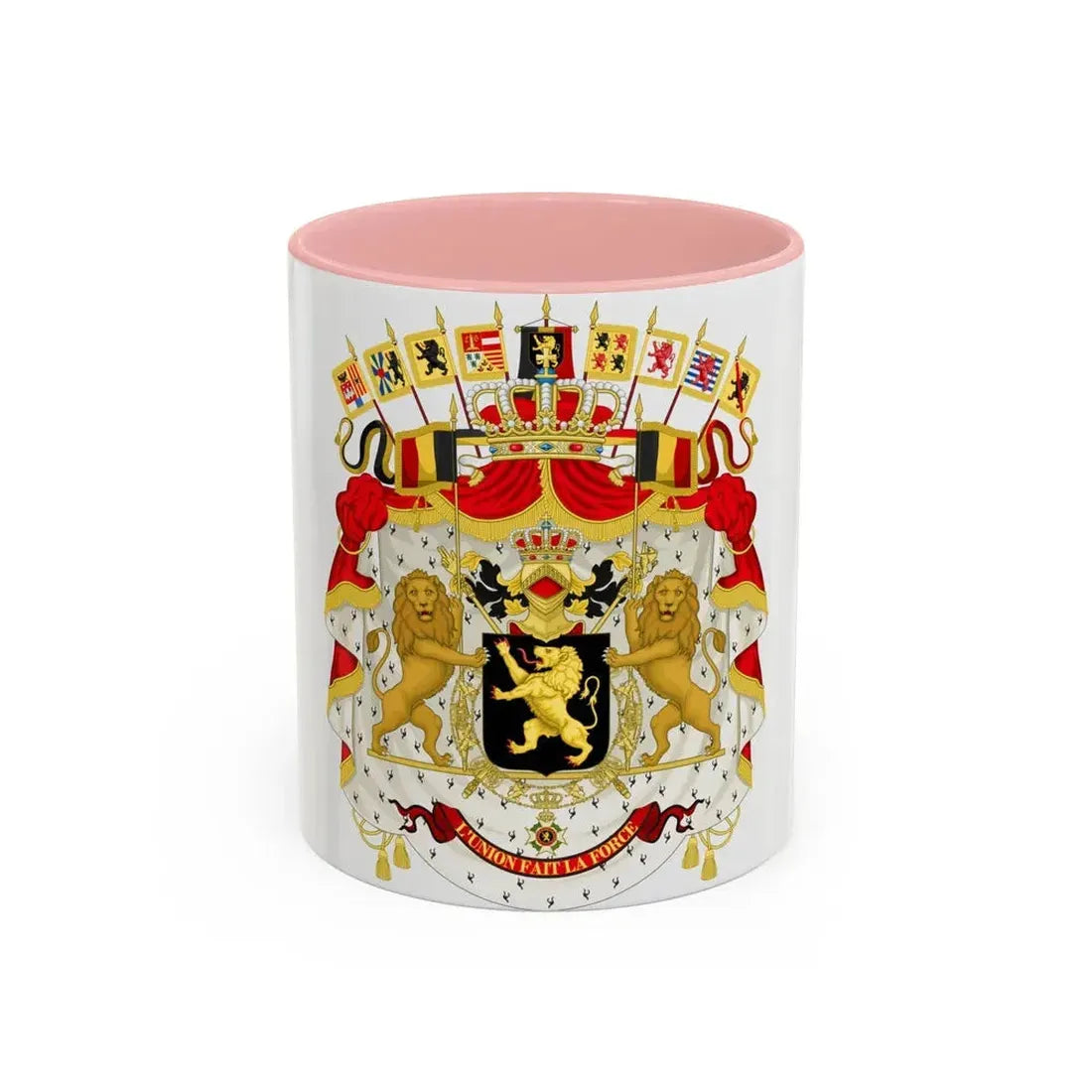 Great coat of arms of Belgium - Accent Coffee Mug 11oz Pink - Go Mug Yourself