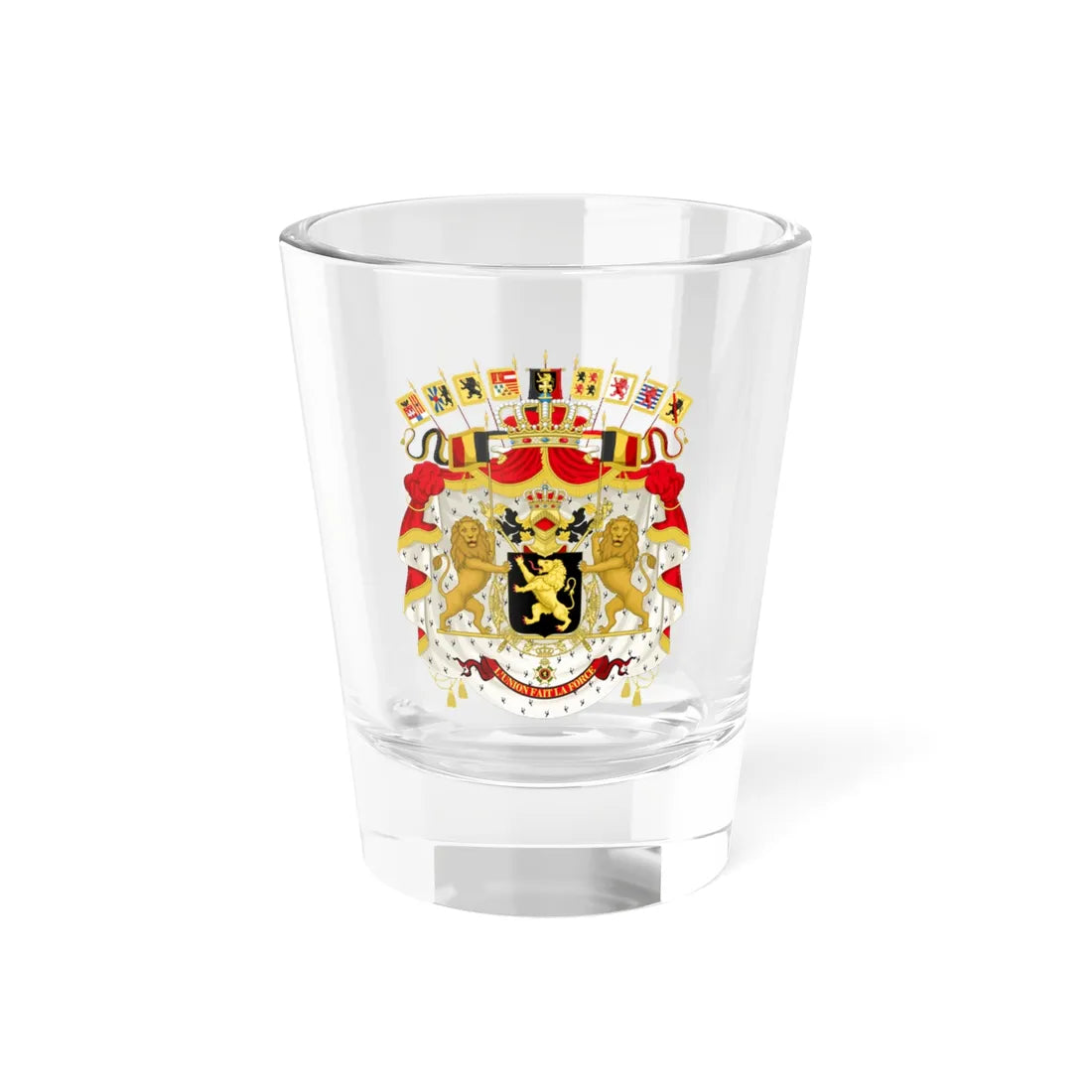 Great coat of arms of Belgium (Belgium) (Coat of Arms) Shot Glass 1.5oz 1.5oz - Go Mug Yourself