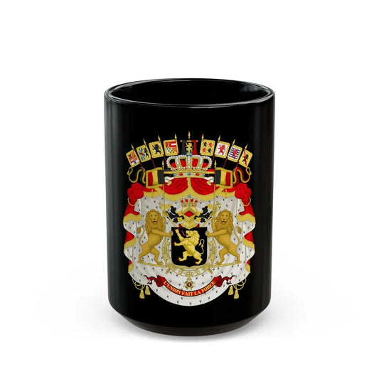 Great coat of arms of Belgium - Black Coffee Mug-15oz-Go Mug Yourself