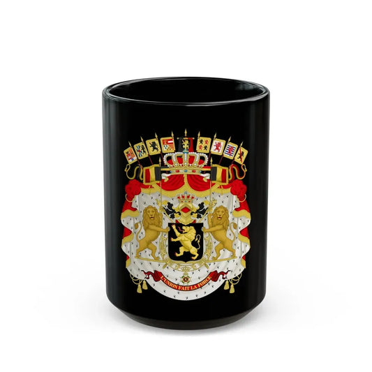 Great coat of arms of Belgium - Black Coffee Mug 15oz - Go Mug Yourself