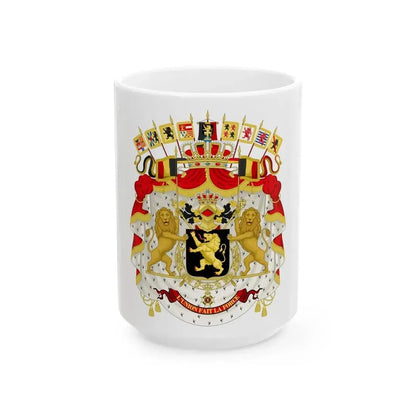 Great coat of arms of Belgium - White Coffee Mug 15oz - Go Mug Yourself