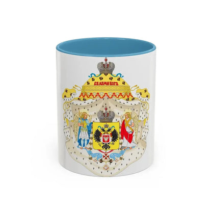Great Coat of Arms of Congress Poland - Accent Coffee Mug 11oz Light Blue - Go Mug Yourself