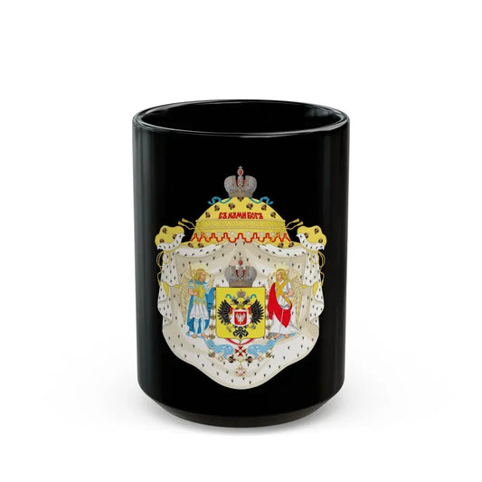 Great Coat of Arms of Congress Poland - Black Coffee Mug 15oz - Go Mug Yourself