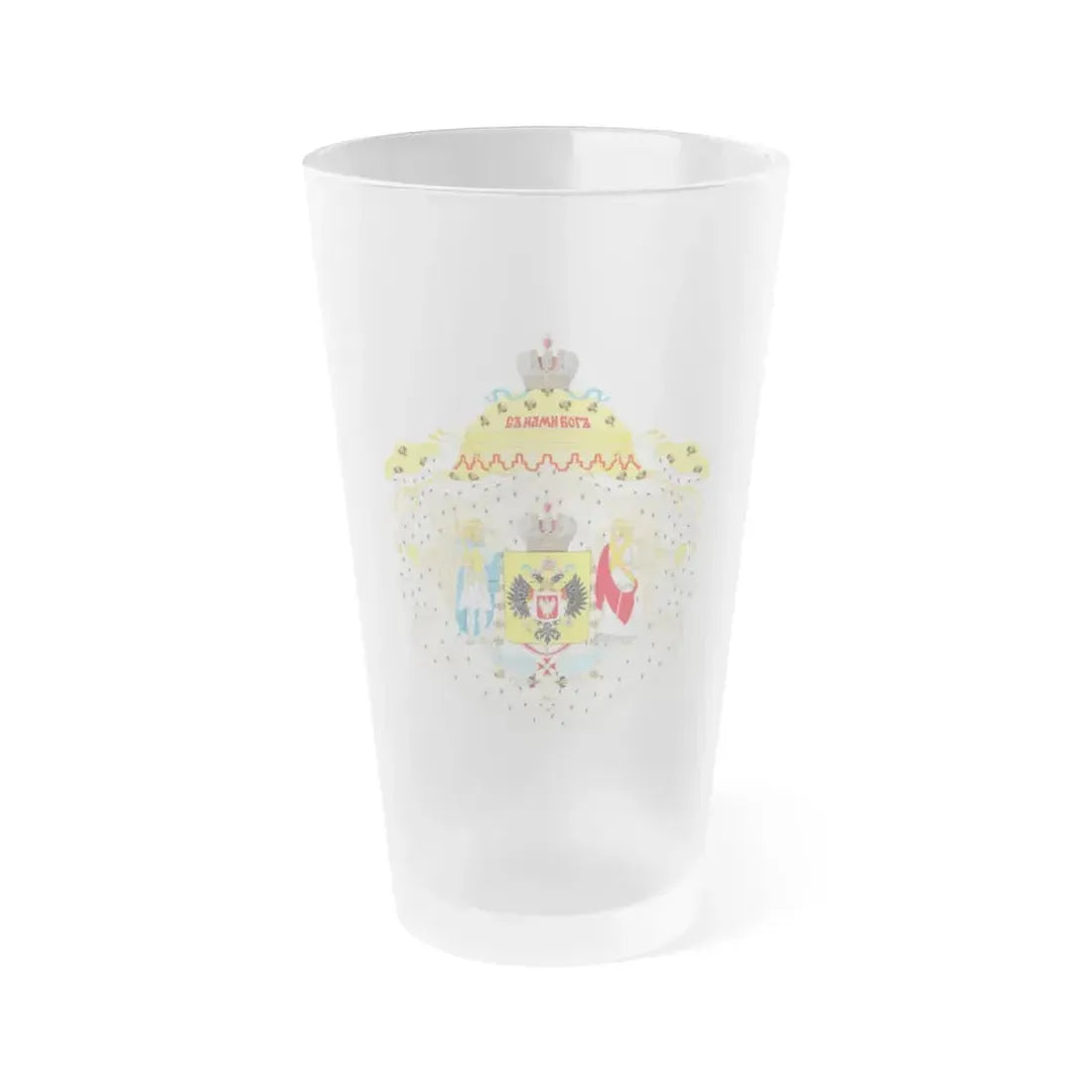 Great Coat of Arms of Congress Poland - Frosted Pint Glass 16oz Default Title - Go Mug Yourself